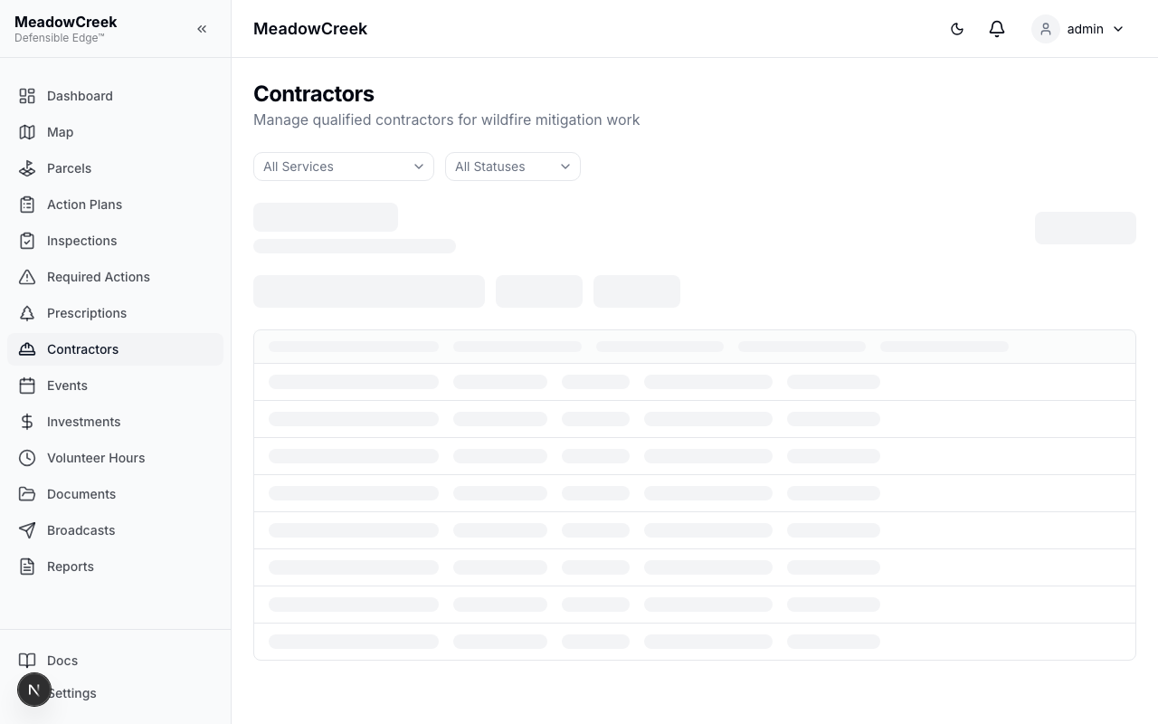 Contractors list