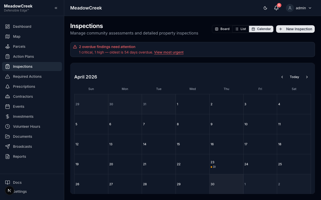 Calendar view