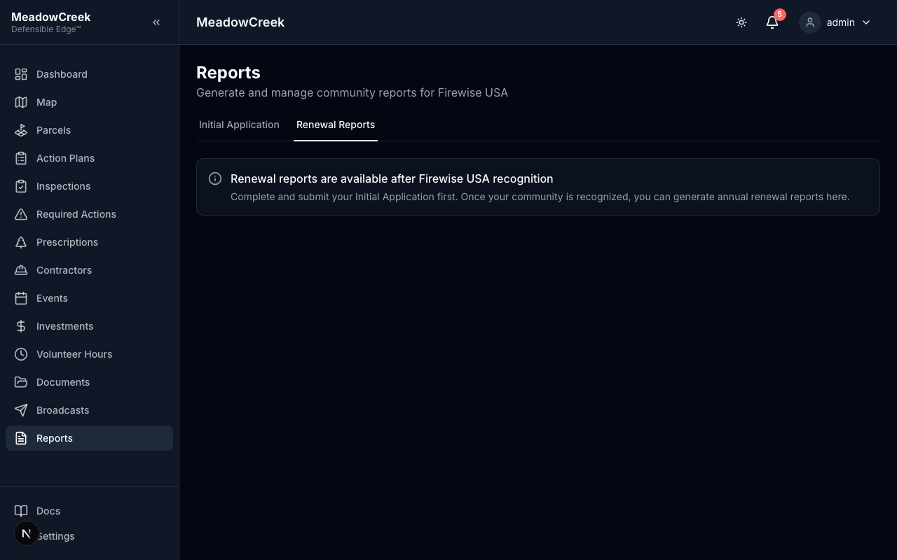 Renewal report