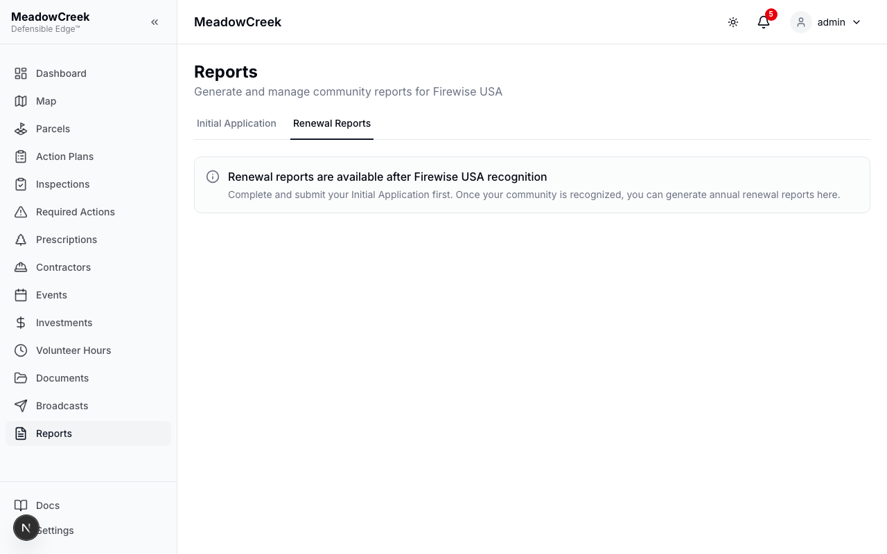 Renewal report