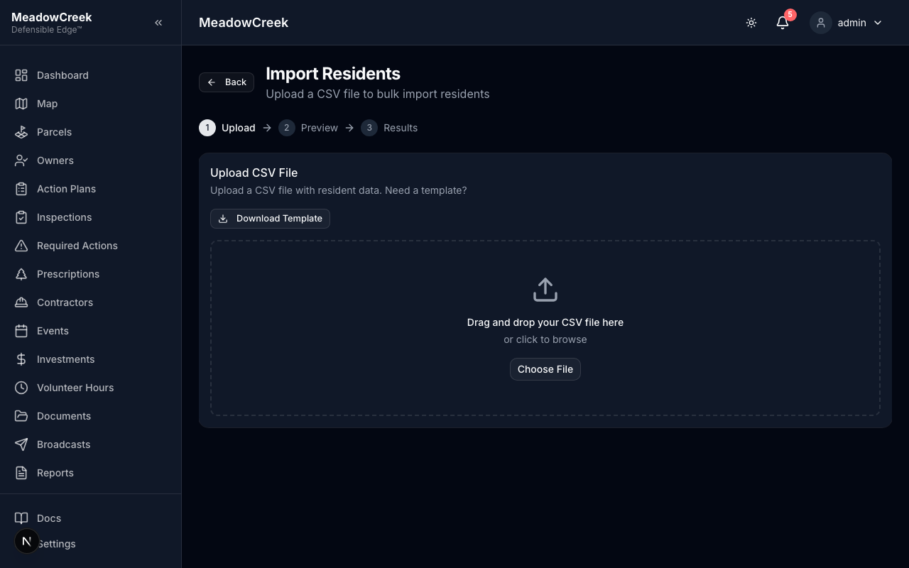 Resident import wizard